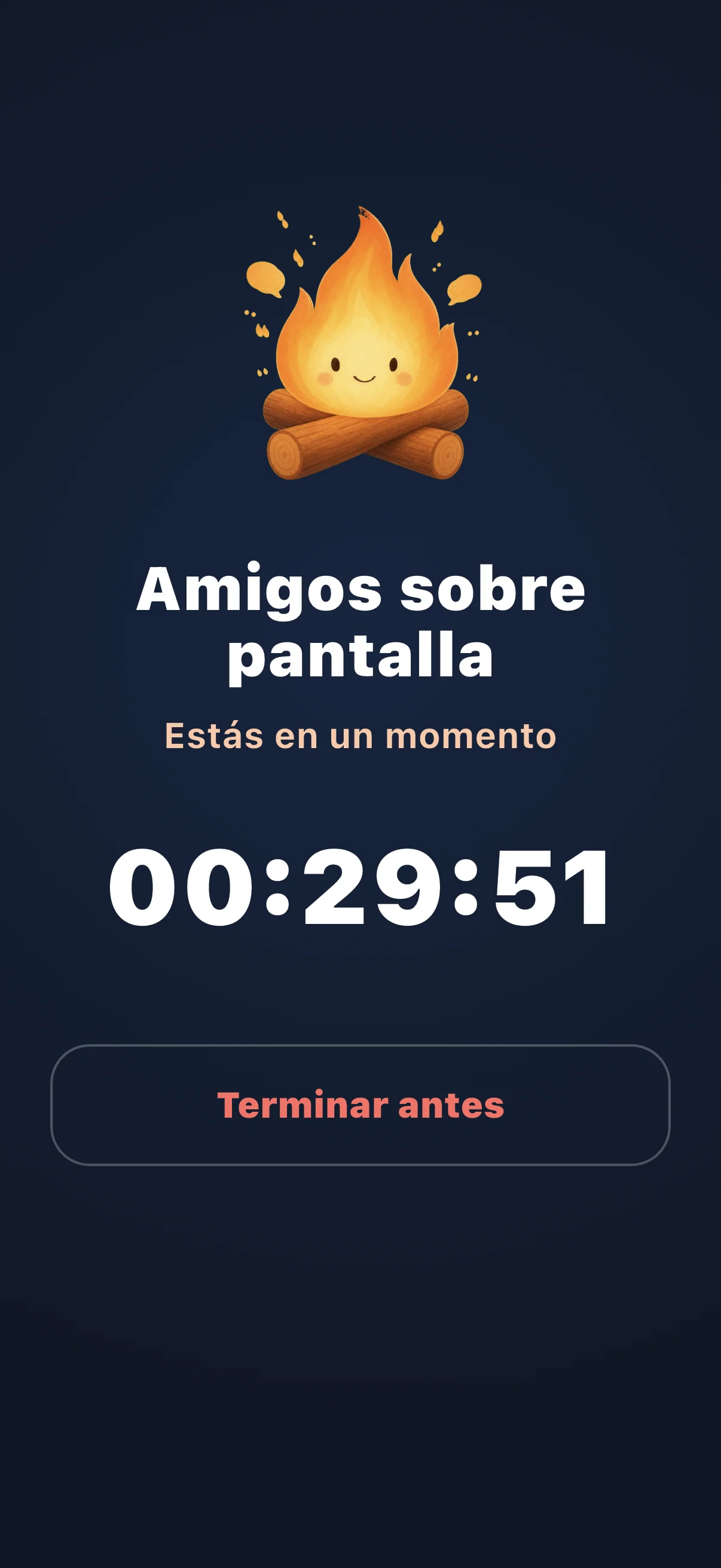 Pantalla de sesión activa de Life Over Screen