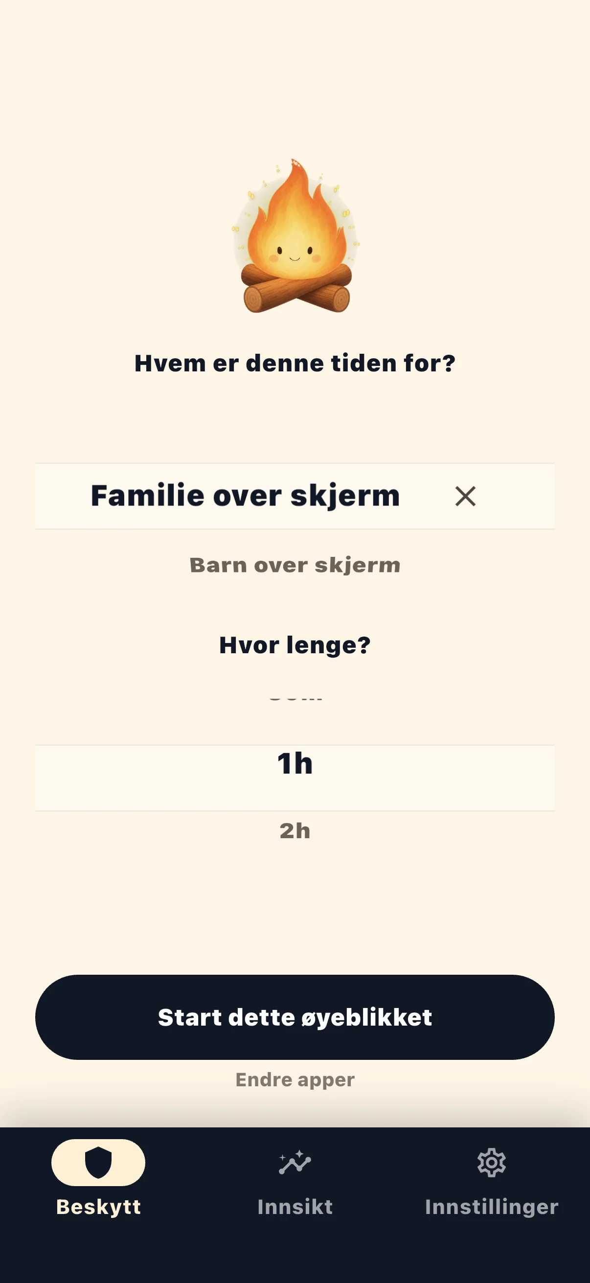 Life Over Screen start økt-skjerm